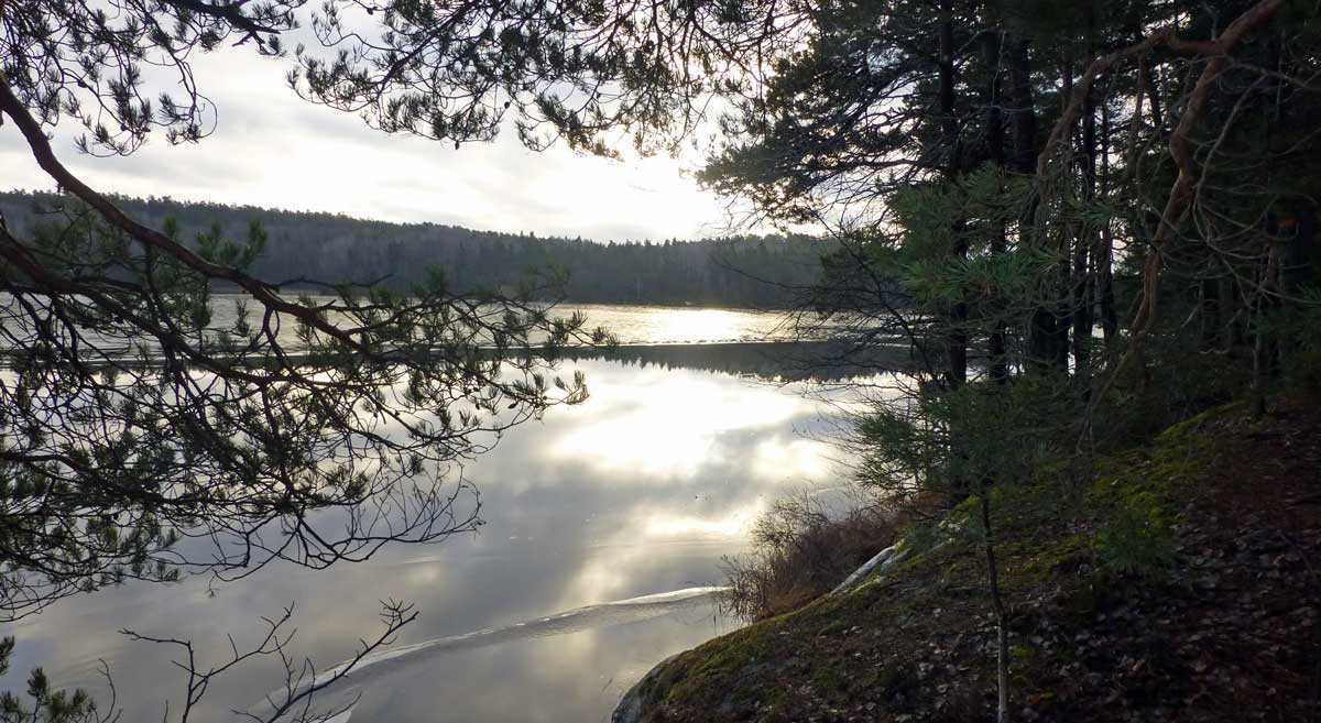 Kvarnsjön vid Gladö kvarn (Från vandring Flemingsberg - Ådran 2013-12-11 14 km)