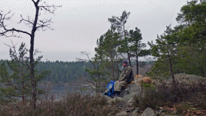 Ovanför Ulvsjön, på vandring Tyresö kyrka-Dammtorp 2014-02-26