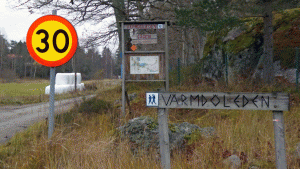 Värmdöleden - starten vid busshållplats Saltarö Gård