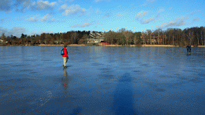 Isvandring på Drevviken (Från vandring Fagersjö-Skarpnäck 2015-01-17 13 km)