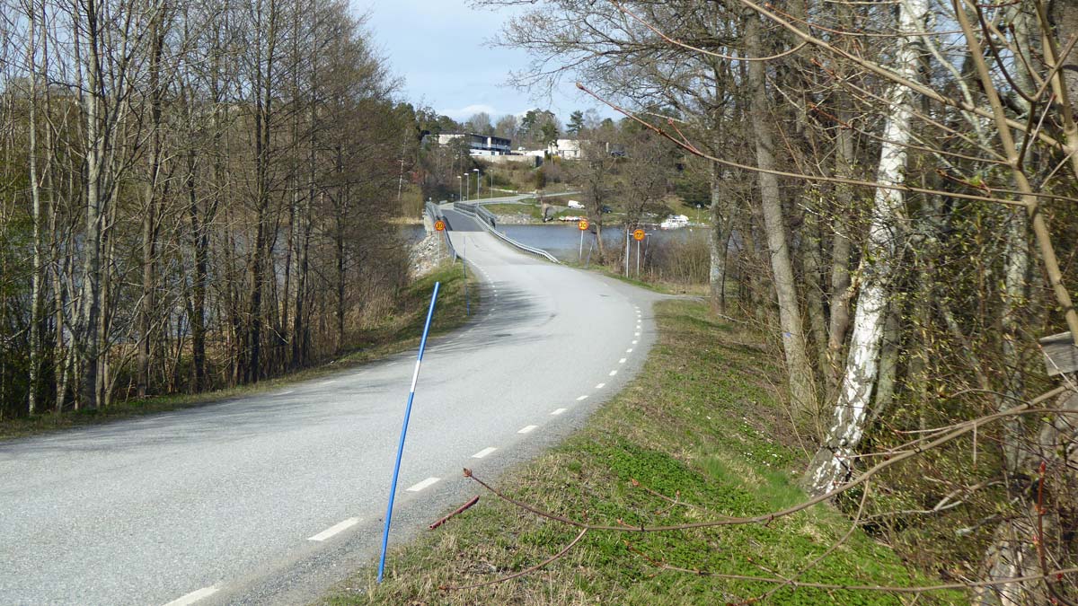 Blå ledens anslutning till landsvägen vid Pålsundsbron