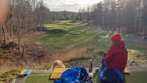 Fikapaus på Nacka golfbana i närheten av Söderbysjön