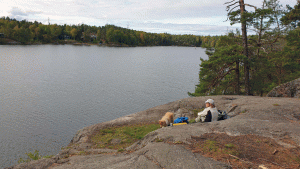 Fika på klippa vid Gömmaren ((Fruängen-Gömmaren-Masmo 2024-10-01 10 km)